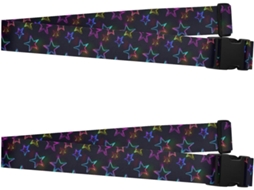 Conjunto De 2 Cintas Bagagem Resistentes E Ajustáveis Com Estrelas Fluorescentes Malas Bolsas Mão, Acessórios De