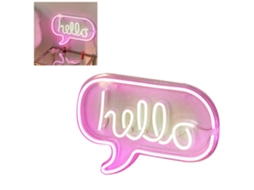 Luzes de néon LED Hello, painel decorativo, USB, para festa, Natal, casa, parede, jardim, branco quente | S/MARCA