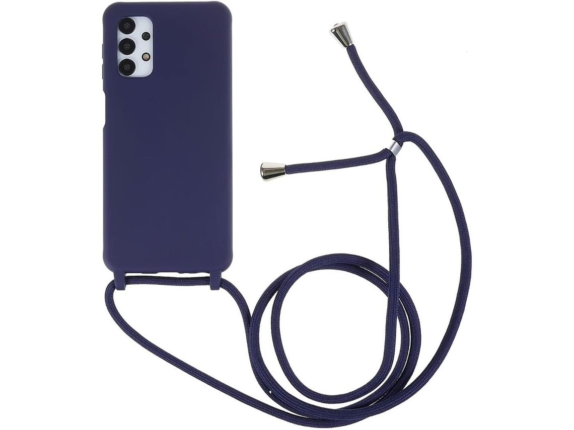 Correia Alça Escudo Protetor para Samsung Galaxy A13 HONGWE. Silicone Azul