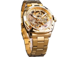 Lurelia Relógio Mecânico Masculino, Automático, Mostrador Esqueleto, 41 Mm, Aço Inoxidável, Resistente À Água