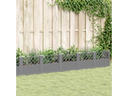 Vidaxl Vaso/floreira Jardim C/ Estacas 363,5x43,5x43,5 Cm Cinza-claro