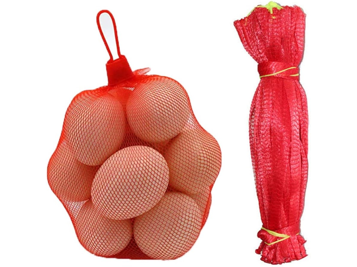Saco De Malha Plástica, 30 Cm, 100 Unidades, Saco De Malha Reutilizável, Para Frutas. Aquaforge (vermelho)