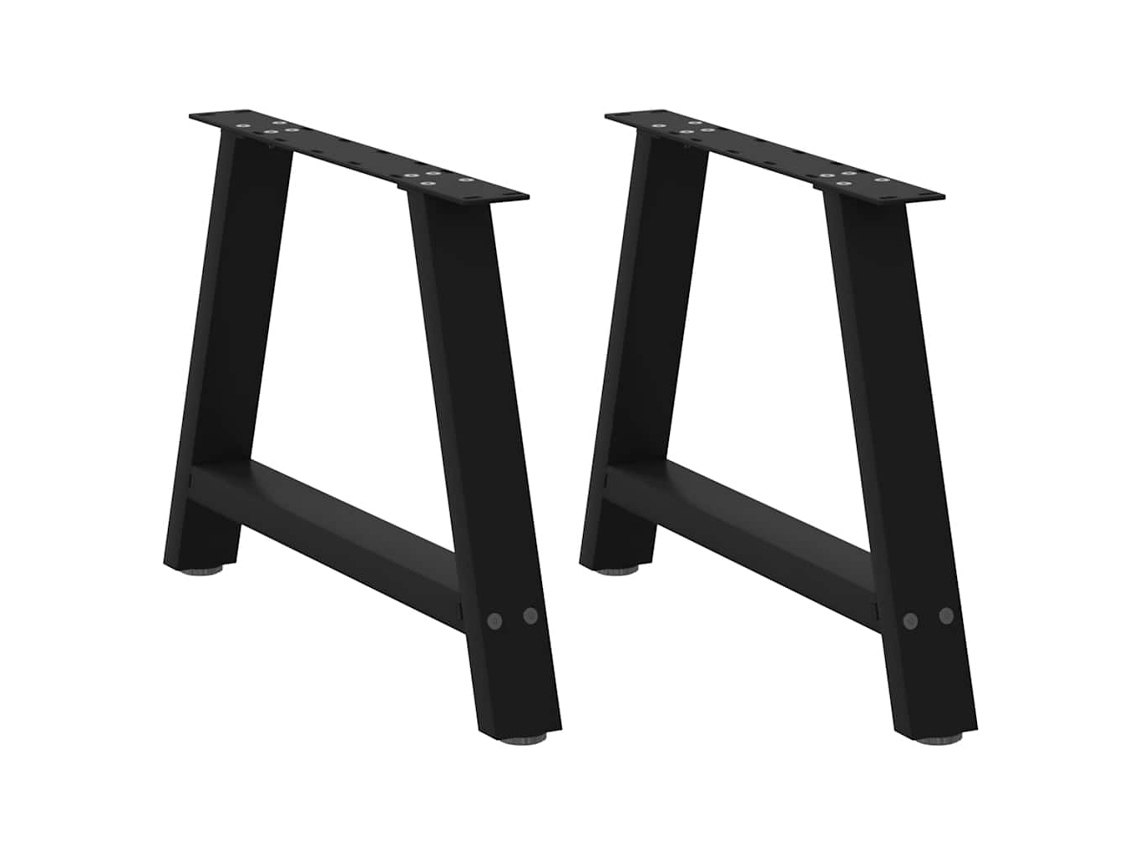 Vidaxl Pés Para Mesa De Centro Em Formato A, 2 Peças, Preto, 70x (42-43) Cm, Aço