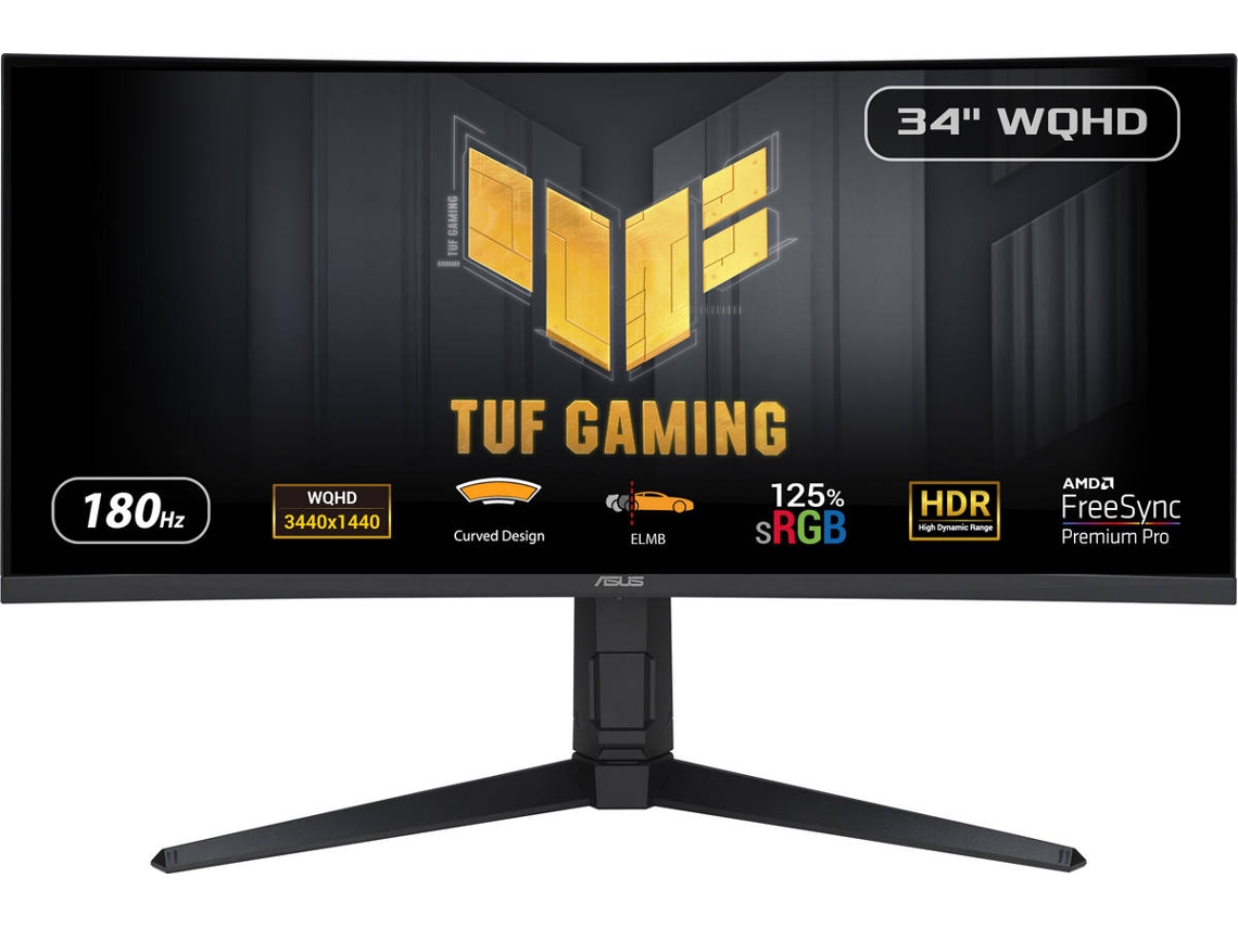 Monitor ASUS VG34VQL3A (Preto - UltraWide Quad HD - 34'' - Flicker free - 1 ms)