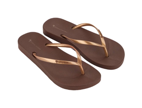 Chinelos De Mulher Copacabana Praia Pvc Castanho (36)