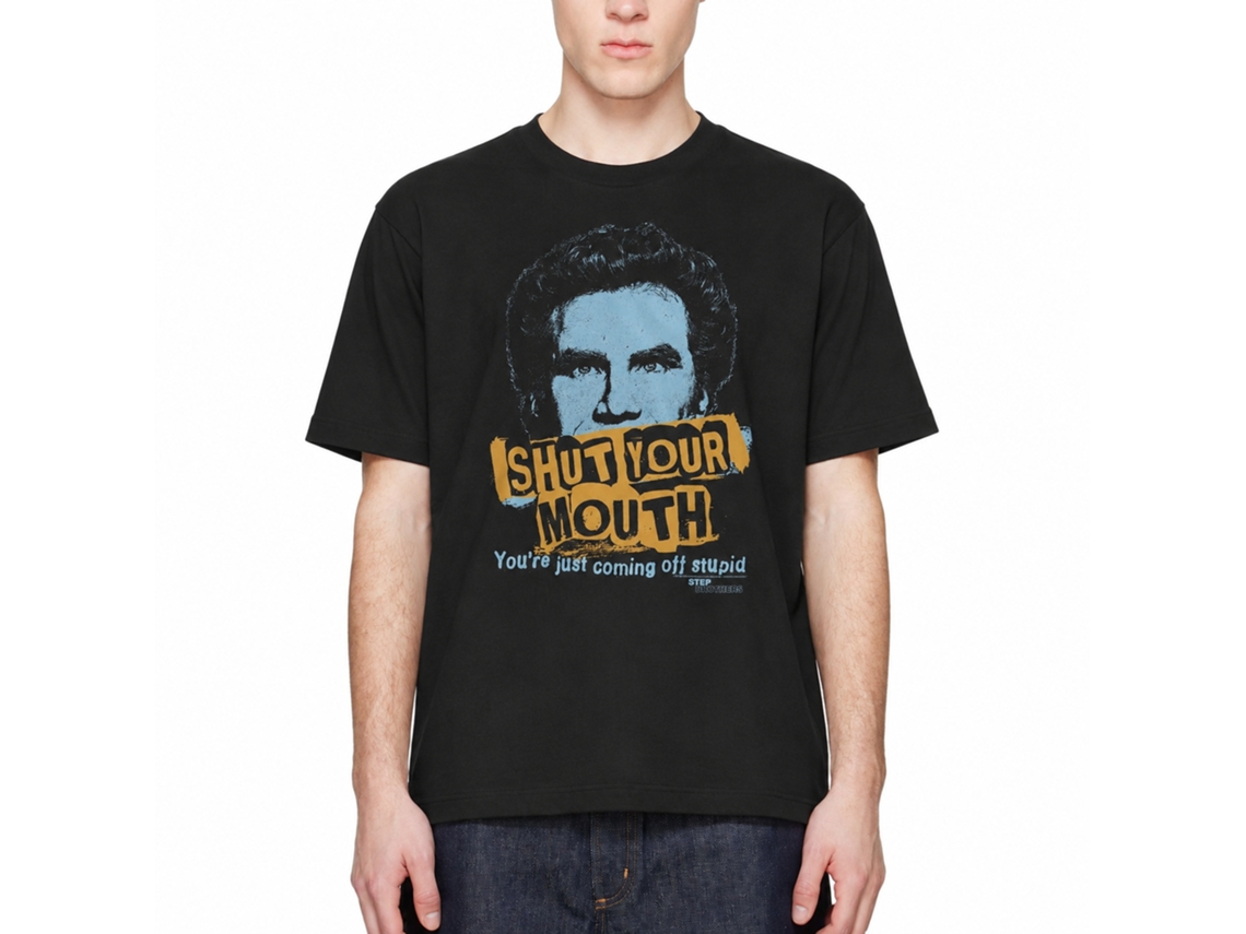 Rockinstone Step Brothers Movie Shut Your Mouth Black Adult T-shirt Size:m
