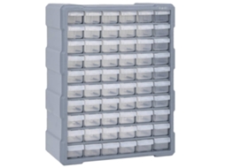 Organizador Multi Gavetas Vidaxl Cinzeto Polipropileno (38x16x47,5cm)