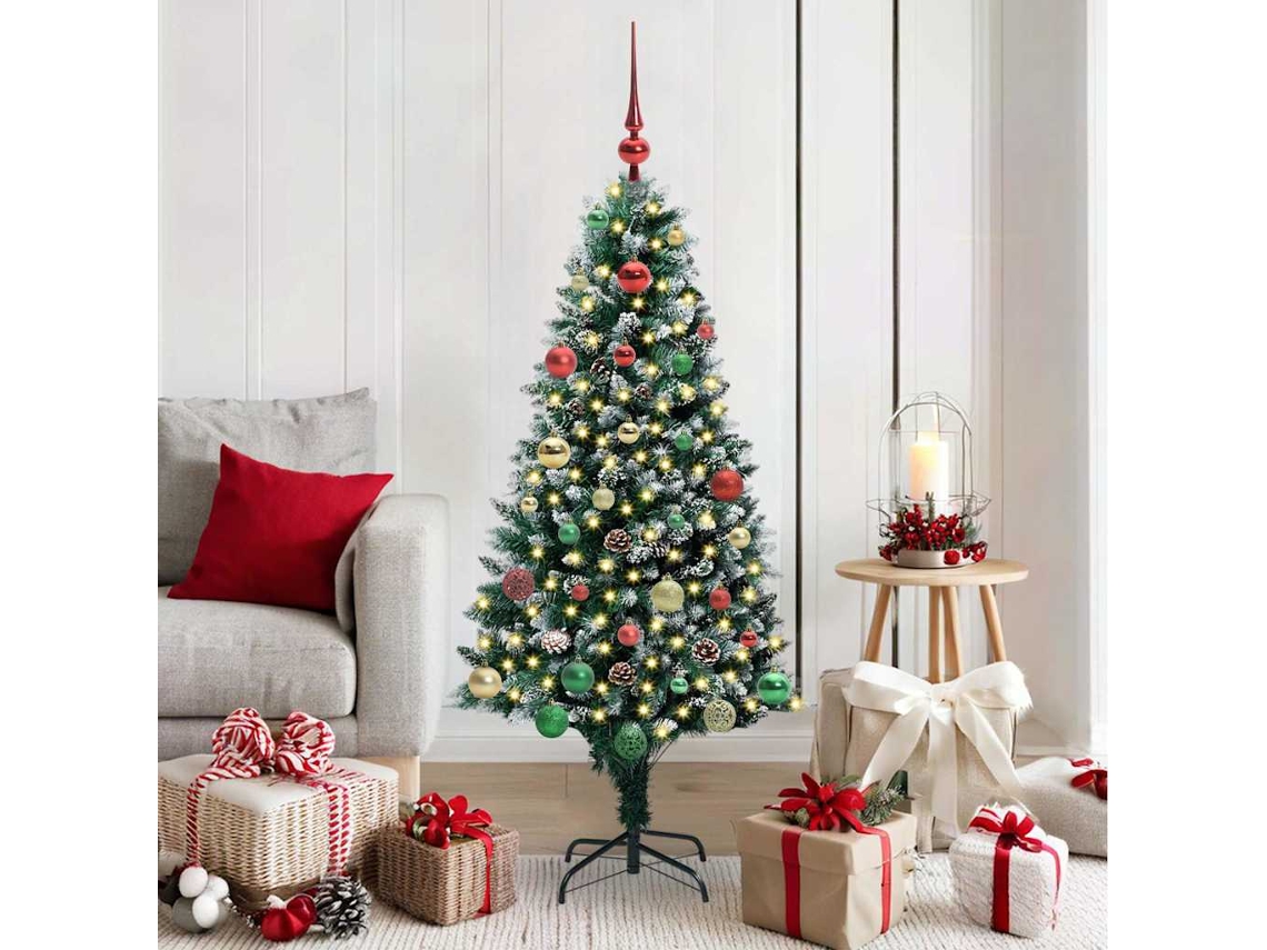 Vidaxl Árvore De Natal Artificial Verde 150 Cm Pvc, Aço E Plástico