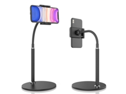 Suporte Universal, Flexível E Giratório Para Celular, Ideal Para Mesa - Preto