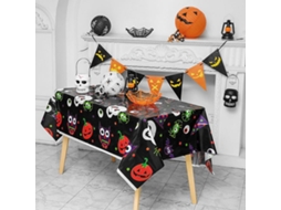 Toalhas de Mesa Halloween 3 Pcs Pretas para Festa 54X108 Coberturas Plásticas Descartáveis para Festa em Casa RNEMITERY