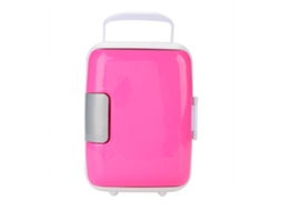KOFIHETY Refrigerador portátil para carro 12V 4L, mini refrigerador de viagem com dois compartimentos para alimentos e bebidas (rosa)