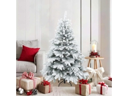 Vidaxl Árvore De Natal Artificial Articulada Nevado Flocked Branco