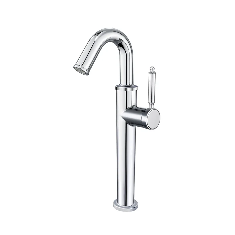 (cromado G1/2) Torneira Grande Em Cobre Com Formato Curvo Em U E Iluminação Luxuosa E Minimalista Para Água Quente E Fria.