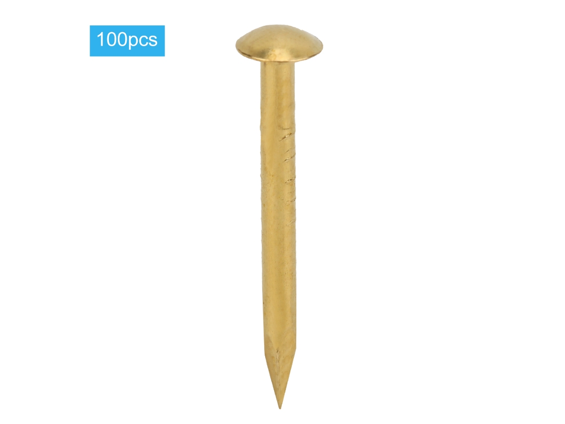 100 Peças Rebite Redondo Cabeça De Latão Vintage Artesanato Diy Acessórios Para Instalação