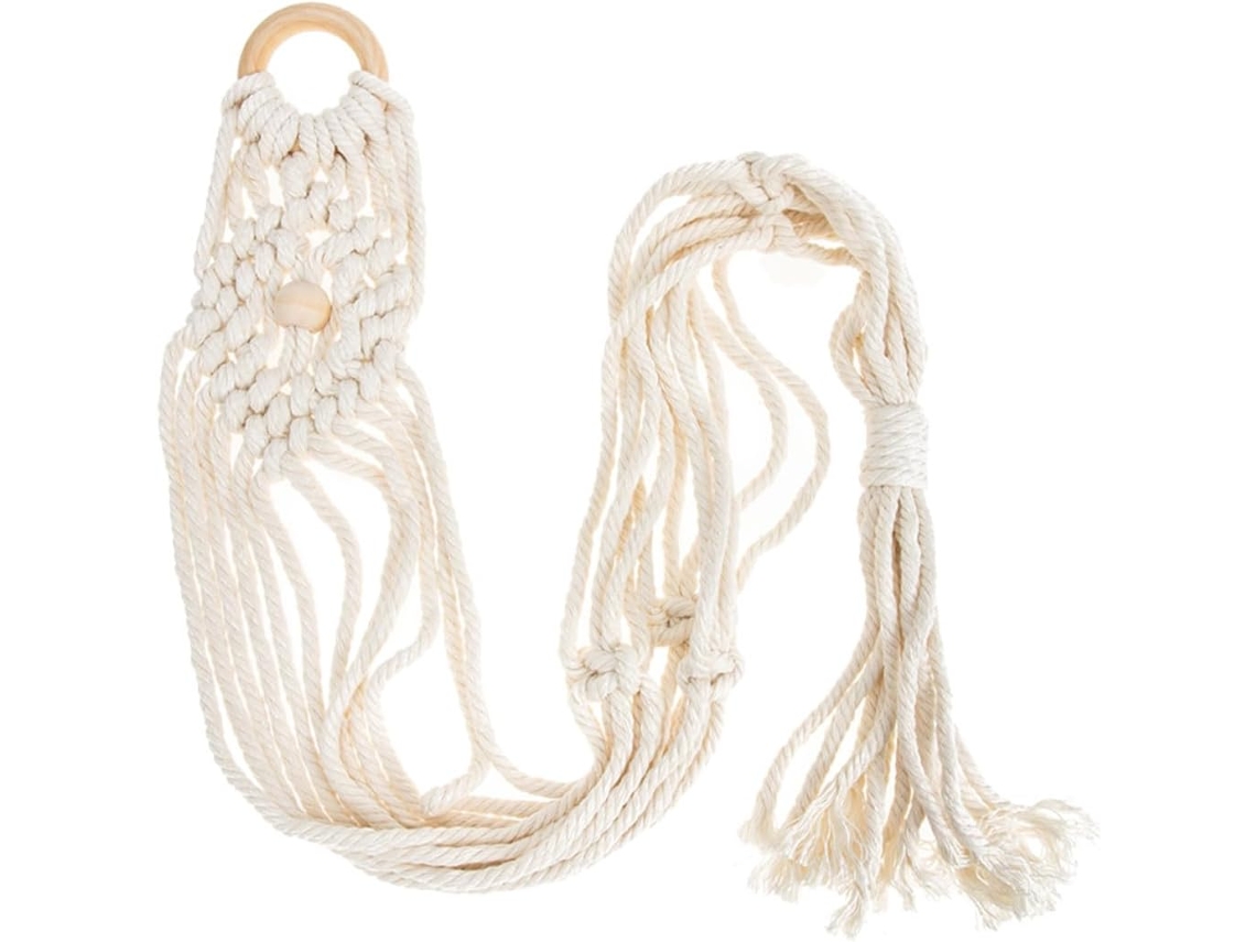 Suporte De Parede Para Ukulele Em Macramê De Algodão E Linho, Estojo