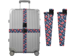 Conjunto De 2 Cintas Bagagem Com Estampa Maçãs Natalinas, Ideais Para Malas De Viagem Cintas Ajustáveis E Resistentes