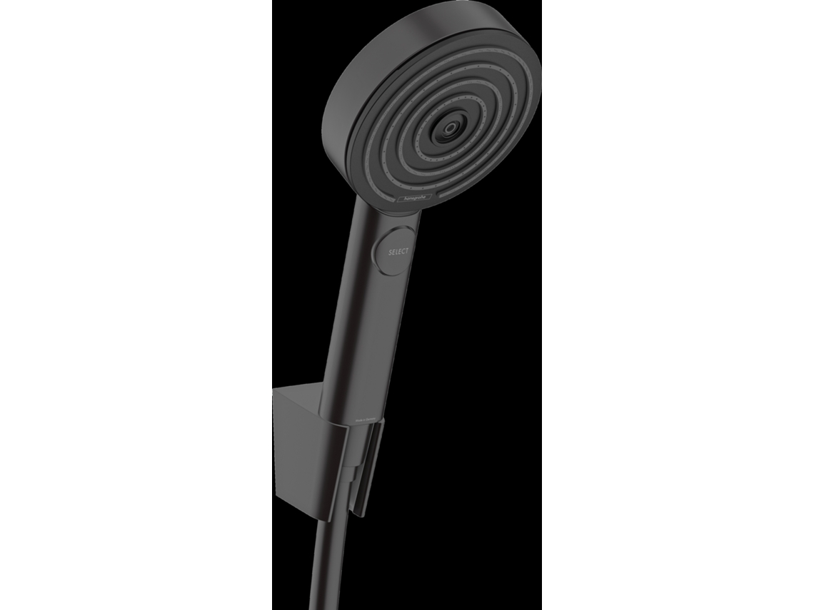 Conjunto De Suporte De Duche Hansgrohe Pulsify Select S 105 3jet Relaxation Ecosmart, Com Mangueira De Duche De 160cm, 24305670, Cor Preto Mate