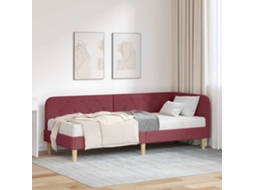 Vidaxl Estrutura de Cama de Canto Vinho Vermelho 80 X 200 Cm Tecido