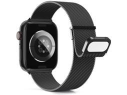 Pulseira Milanese Loop em aço inoxidável com data magnética Duplo para Apple Watch Series 11 e 10 Ultra, tamanho pequeno (42, 44, 45 e 49 mm).