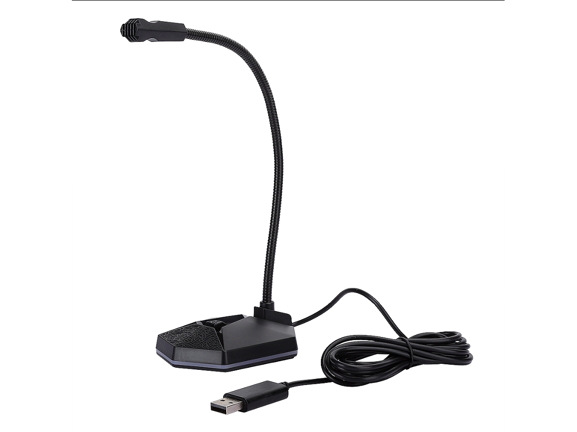 Microfone De Computador Rgb Usb Flexível 360 Graus Omnidirecional Mike De Mesa Para Pc