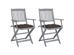 Folding Chair, Folding Chairs Vidaxl Cinzeto Madeira De Acácia (n/a)