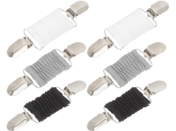 Conjunto De 6 Prendedores De Bainha Para Vestidos, Suéteres, Cardigãs E Roupas - Branco, Preto, Cinza - Costas Ajustáveis