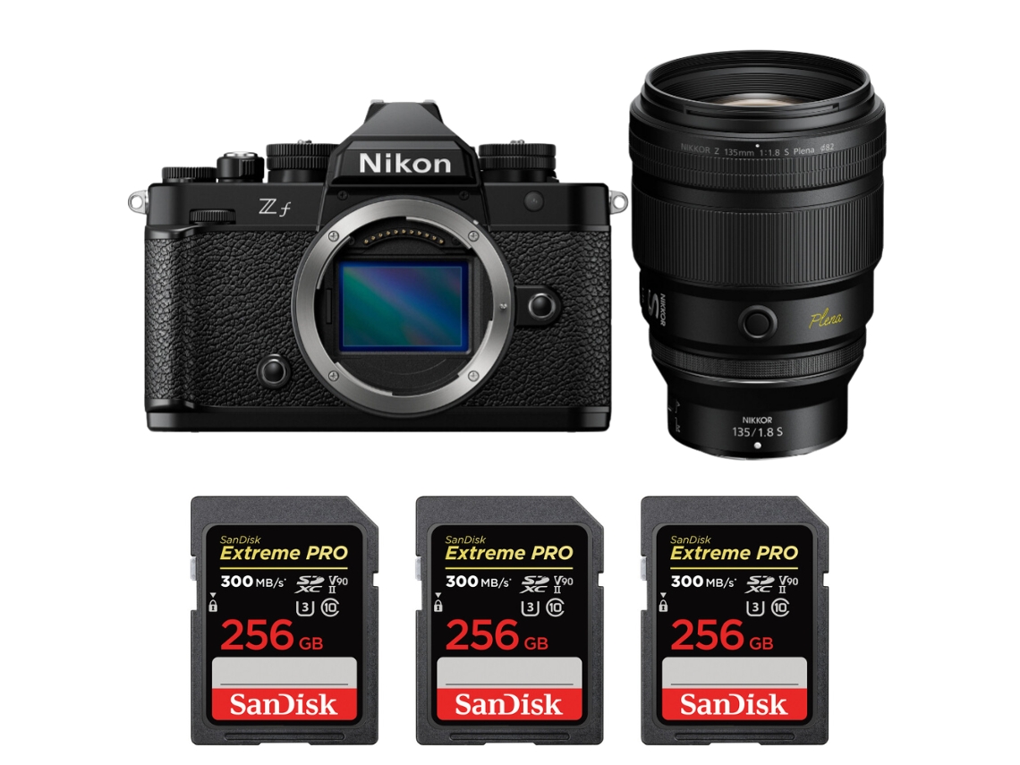 Zf + 135mm F/1.8 S Plena + 3 Sandisk 256gb Uhs ii 300mb/s + Ebook “20 Dicas para Fotos Que Impressionam” NIKON
