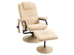 Poltrona de Massagem Elétrica Pu e Aço Cor Bege 77x84x95 cm Homcom