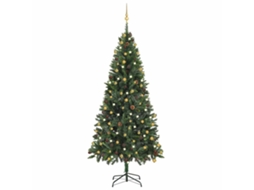 Vidaxl Árvore Natal Artificial Pré-iluminada C/ Bolas 210 Cm Verde