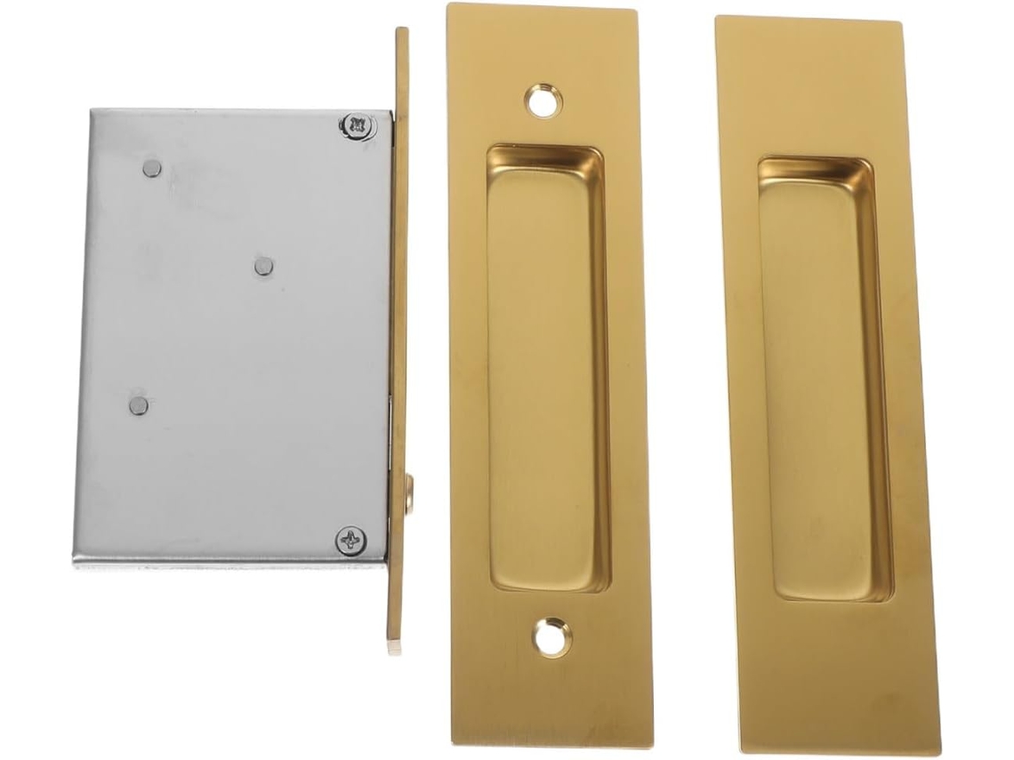 Conjunto De 2 Puxadores Embutidos Dourados Para Portas Correr, Puxadores Invisíveis Para Armários E Cozinhas, Ferragens