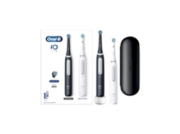 Oral B | Escova de Dentes Elétrica Pack Duplo | Série Io4 | Recarregável | Para Adultos | Número de Cabeças de Escova Incluídas 2 | Braun