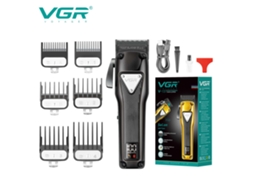 (preto) Máquina De Cortar Cabelo Com Corpo Metálico Protetor, Visor Digital E Gerador De Energia.