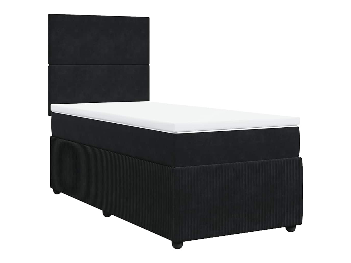 Cama com Molas/colchão 80x200 Cm Veludo Preto MAISON EXCLUSIVE