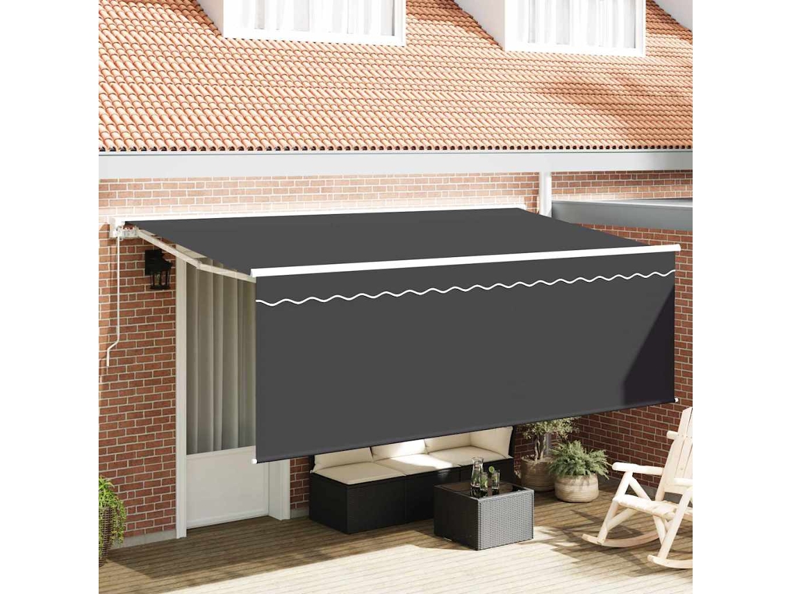 Vidaxl Toldo Retrátil Creme 350 X 200 Cm Poliéster E Alumínio