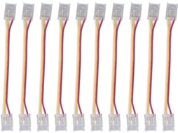 Kit De Conectores Para Fita Led Cob, 3 Pinos, Conexão Rápida, Ampla