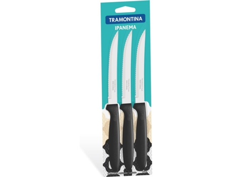 Conjunto de 3 Facas  Ipanema Preto (Aço Inox)