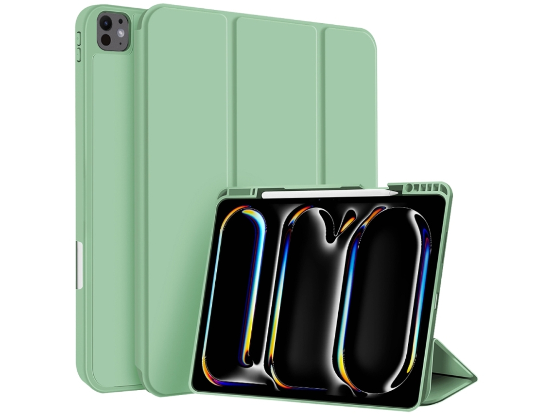 Capa Para Ipad 11 (a16) 11 Polegadas Com Ranhura Para Caneta Em 3 Dobras Verde