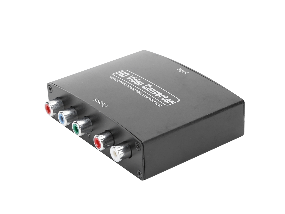 Conversor de vídeo Slowmoose HDMI para 5RCA RGB, interface de componente com diferença de cor, adaptador de áudio YPbPr, conector direito/esquerdo 100-240 V