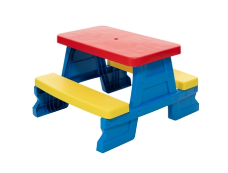 Conjunto De Mesa E Banco De Jardim Dorex Blue Para Criança