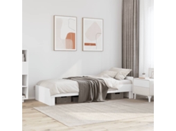 Estrutura De Cama 90x190 Cm Derivados De Madeira Branco