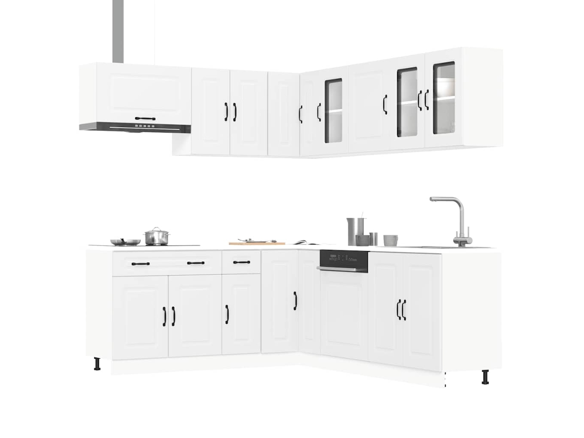 Vidaxl 11 Peças Armário De Cozinha Conjunto Kalmar Branca