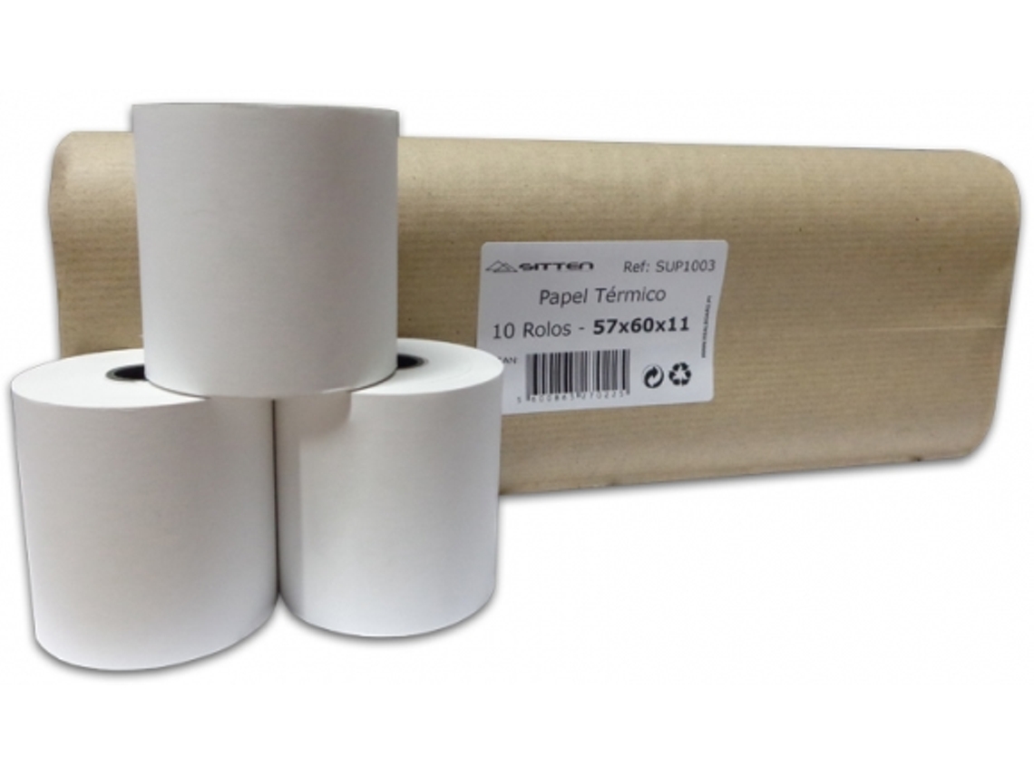 PACK 10ROLOS PAPEL TERM. SITTEN 57X60X11