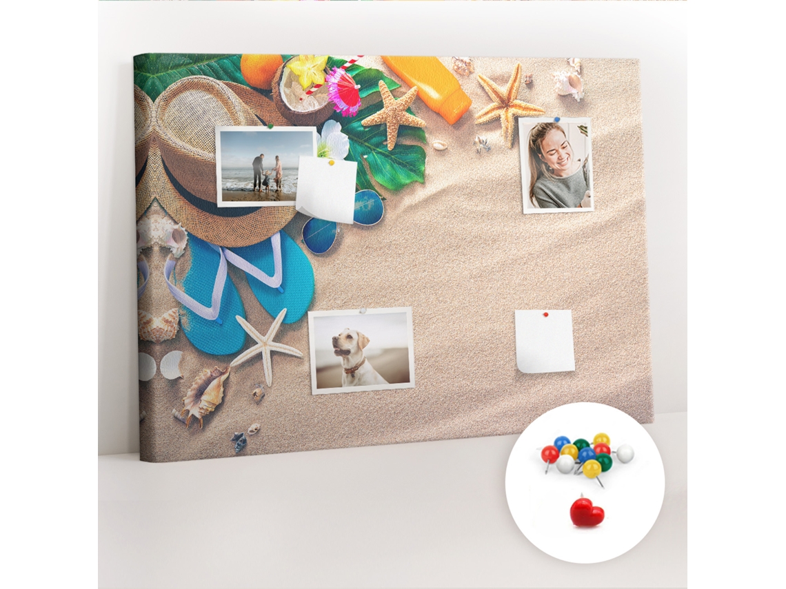 Quadro De Cortiça Com Impressão Verão Exótico Para O Quarto Das Crianças Espelharte (70x100 Cm)