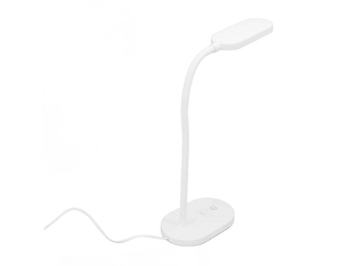 Lâmpada De Mesa Led Abs 5v 2.8w 5000k 12 Lâmpadas Com Pescoço Ajustável Usb Controle Táctil Branco Para Quarto