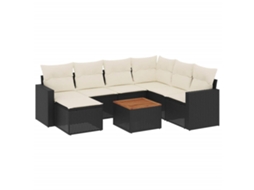 Garden Sofa Set, Garden Sofa Sets Vidaxl Preto Rattan / Vime (n/a)