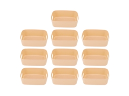 10pcs Armário Caixa Mini Organizador Bin Pp Alça Lateral Borda Arredondada Moderno Versátil Cestas De Armazenamento Para Escritório Cozinha Damasco S