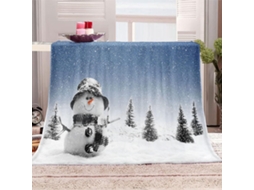 Manta Estampa de Boneco Neve Natalin em Microfibra 150x180cm