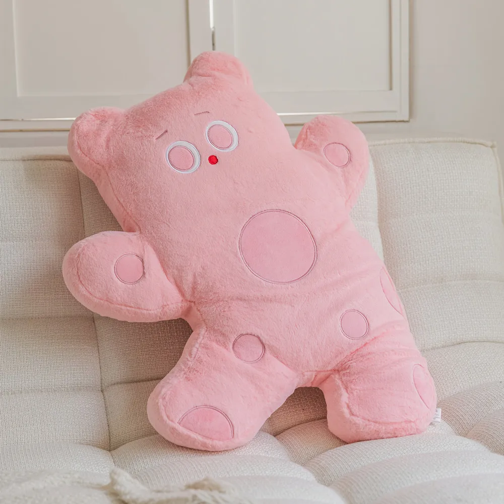 Almofada de Pelúcia Urso Queijo Rosa para Adultos, Almofada para Sofá, Almofada Fofa MDUG (65cm)
