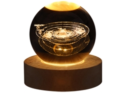 Luminária Noturna Led Usb Galaxy Crystal com Efeito Planetário 3d e Luz Lunar MDUG (sistema Solar Tipo A)