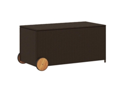 Caixa Arrumação para Jardim com Rodas MAISON EXCLUSIVE Vime Pe Castanho (190l)